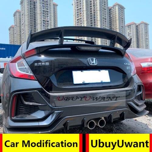 Suitable For Honda 10th Civic 2016-2021 Civic Spoiler, Hatchback Civic GT Modified CARBON FIBER Rear Trunk Spoiler Boot Lip Wing