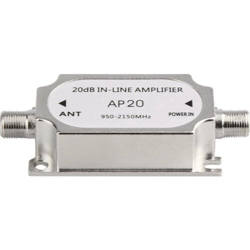 Satellite 20dB In-line Amplifier Booster 950-2150MHZ Signal Booster For Dish Network Antenna Cable Run Channel Strength