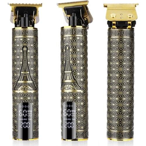 Hair Trimmer Mower USB Rechargeable T-Outliner LCD Hair Clipper Barber Shop Mens Shaver Trimmer Beard Hair Cutting Machine