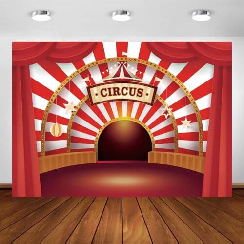 Yeele Cartoons Circus Tent Backdrop Light White Stripe Red Curtain Background Photographic Photography Photo Studio Photophone