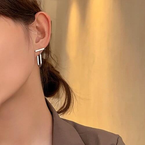 New Fashion U-shaped Dangle Drop Korean Earrings For Women Geometric Round Gold Earring Wedding 2021 Trend Jewelry