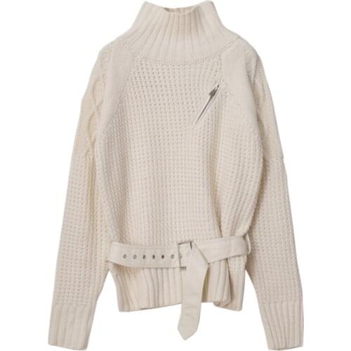 Winter 2021 Sweater Women Sweater Apricot Crew Neck Long Sleeve Fashion Pullover S ML