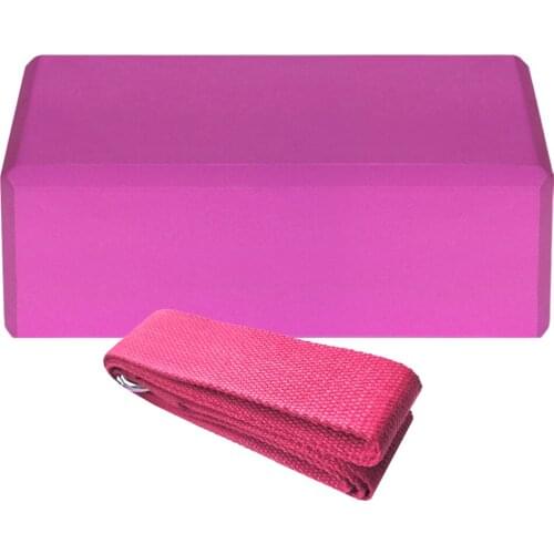 1pc EVA Yoga Blocks 1pc Cotton Yoga Strap Stability Blocks Yoga Strap Set Yoga Pilates Home Gym Sports Fitness Equipment