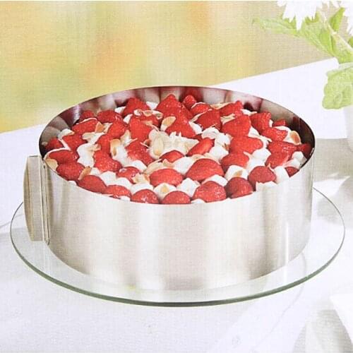 1Pc Round Mousse Ring Cake Mold Adjustable Cake Mould Stainless Steel Baking Moulds Kitchen Mousse Cake Decorating Tools