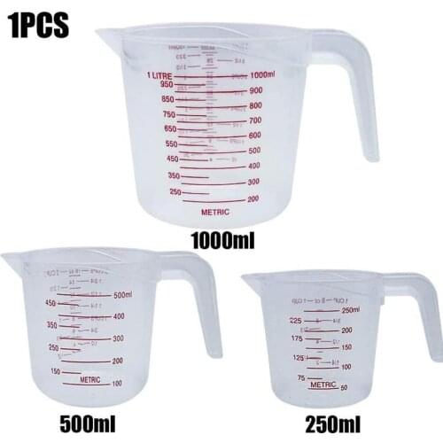 1pc 250/500/1000ML Plastic Measuring Cup Jug Kitchen Quality Cup Container Liquid Beaker For Baking Supplies Tool Measure T2Z7