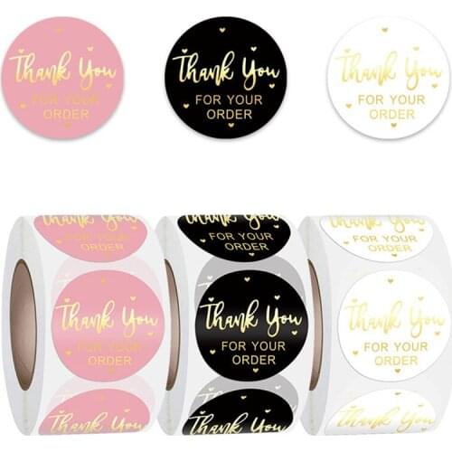 100-500pcs Thank You for Your Order Stickers Business Stickers for Scrapbooking Package Envelope Sealing Labels Handmade Sticker