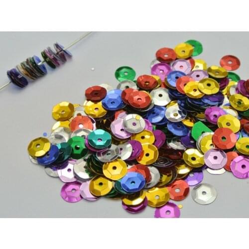 3000 Mixed Color 8mm CUP round loose sequins Paillettes sewing Wedding craft