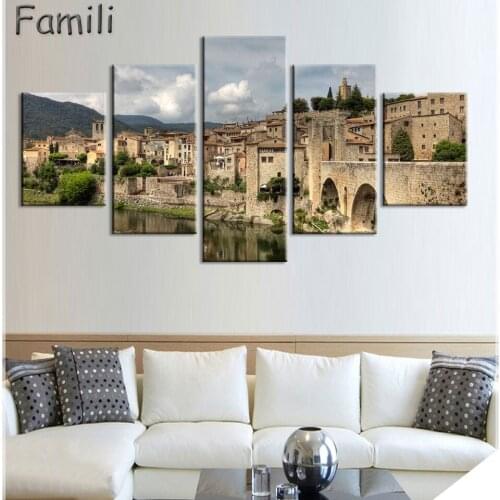 2020 Unframed Fashion 5 Pieces House Modern Wall Art HD Picture Canvas Print Canvas Painting For Living Room Picture