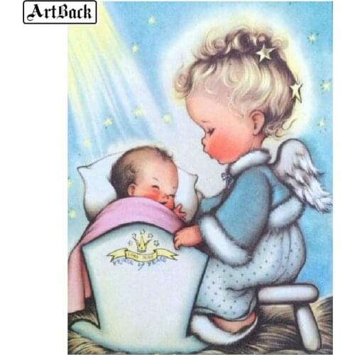 5d diamond painting kids angels full square drill mosaic sticker new arrival 3d rhinestone diamond embroidery cartoon pattern