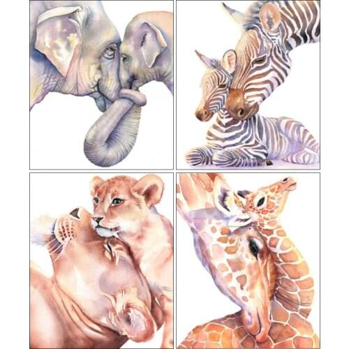 5D DIY Diamond Painting Watercolor Animal Cross Stitch Rhinestone Picture Kit Full Diamond Embroidery Mosaic Decoration Gift