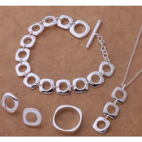 AS040 Hot 925 Jewelry Popular Lovely Free Shipping Fahion Jewelry Sets Earring 239 + Necklace 239 + Bracelet 163 + Ring 244