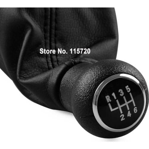 Car Styling 5/6 Speed Gear Shift Knob Leather Dust Cover Shift Lever Mahogany Handball with Dust Cover for VW Passat B5