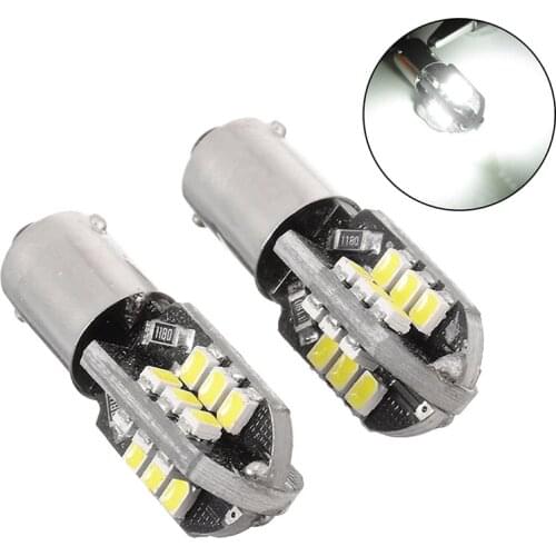 Car Light Source 1 Pair BA9S 233 T4W 24 LED SMD Fog Lamp 12V Super White Car Side Light Bulbs with Decoding
