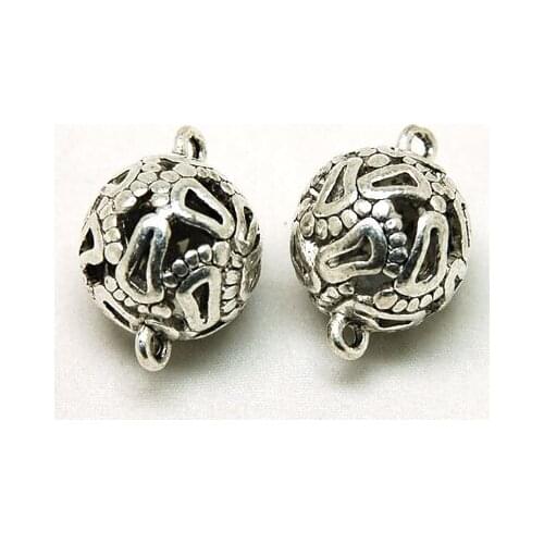 Antique silver metal hollow cast beads 18mm,sold of 50 pcs