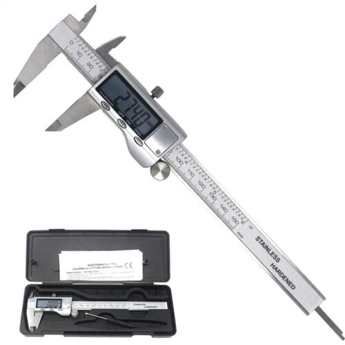 Digital Vernier Caliper 6 Inch 150mm Stainless Steel Stable Durable Precis Electronic Caliper Micrometer Depth Measuring Tools