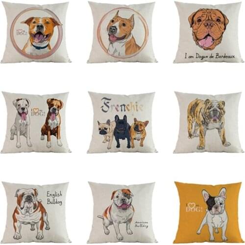 Cartoon Dog Decorative Cushion Cover Throw Pillowcase 45x45cm Seat Cushion For Sofa Car Home Decor