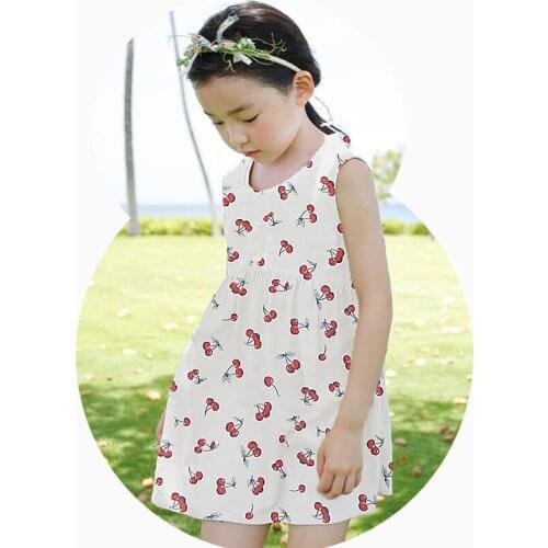 Kids Dresses for Girls Children Girl Summer Dress Kids Clothes ropa de ninas Cotton Lemon Print Yellow Sundress Girls Dresses