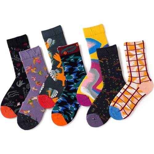 2021 New Cartoon Cotton Winter Socks Graffiti Short Happy Personality Funny Fashion Socks Skate Casual Women Men Couple Socks