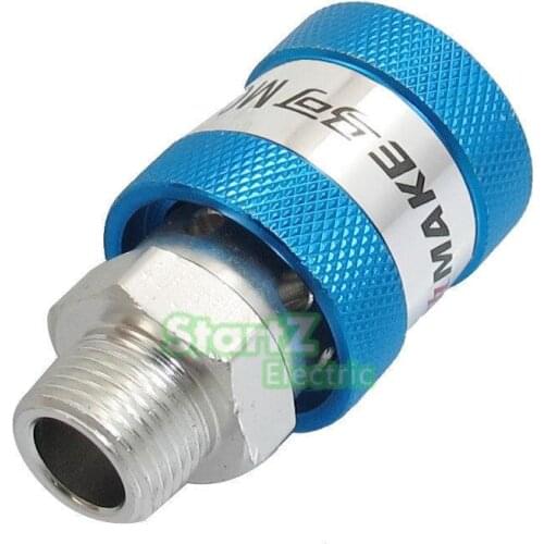 HSV-10 3/8" M/F Thread Silver Tone Blue Hand Operated Slide Valve