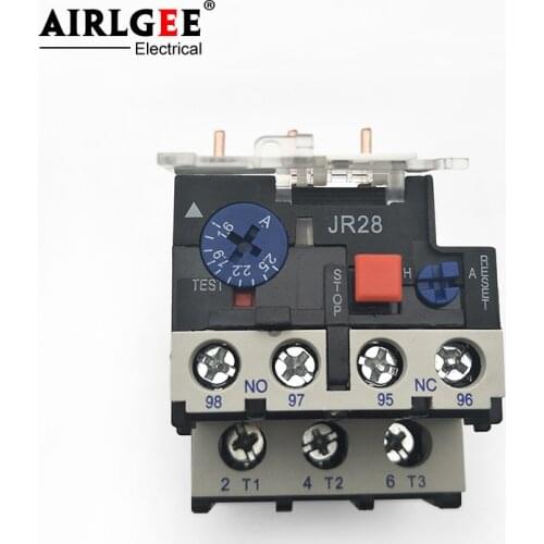 JR28-25 3 Pole Motor Protection Thermal Overload Relay 0.63-1A 1-1.6A 1.6-2.5A 5.5-8A 7-10A 9-13A 12-16A 17-25A For CJX2-9-32