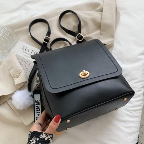 Small Backpack PU Leather Women Backpack Purse Female Shoulder Bag Daypacks School Bags for Girls Travel Bagpack Sac A Dos 2021