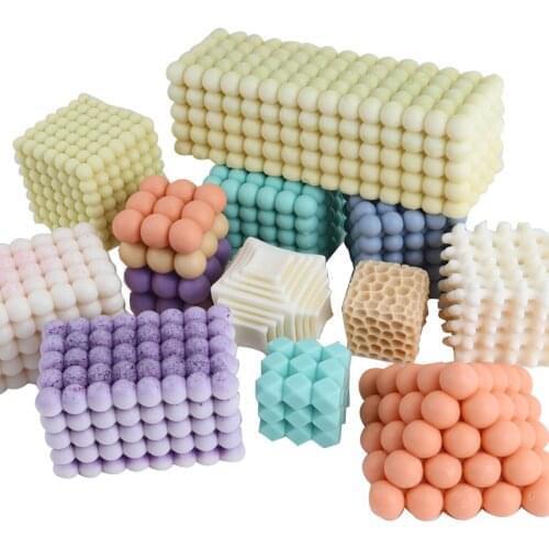 3D New Big Square Cube DIY Soy Wax Candle Silicone Molds Handmade Crafts Aromatherapy Plaster Candle Mould Decoration Tool