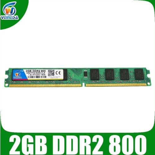 VEINEDA memory ram ddr2 2gb 800mhz ram PC2 6400 for Intel and AMD mainboard compatible with 667 ,533