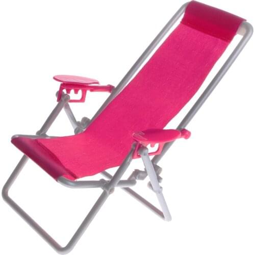 Plastic Rosy 1/6 Beach Deck Chair for Dollhouse Miniature Accessory