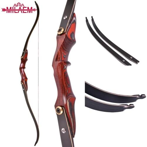 60"Archery IFL Interface Recurve Bow 20-50lbs Black/Red Maple Wood Takedown Bow Riser Outdoor Sport Shooting Hunting Accessories