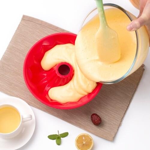 Silicone Cake Mold Circular Round Shape Hollow Chimney Baking Pan Chiffon Bread Mousse Pudding Cheese Cake DIY Baking Tools