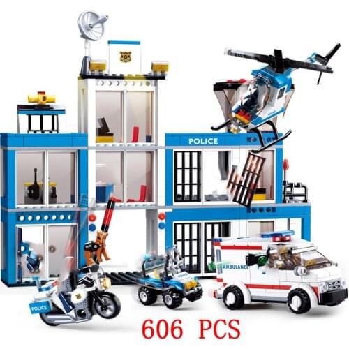 Patrol Compatible SWAT Police Station Bus Model Building Blocks Car arrest Figures Motorbike dog Criminals Bricks City