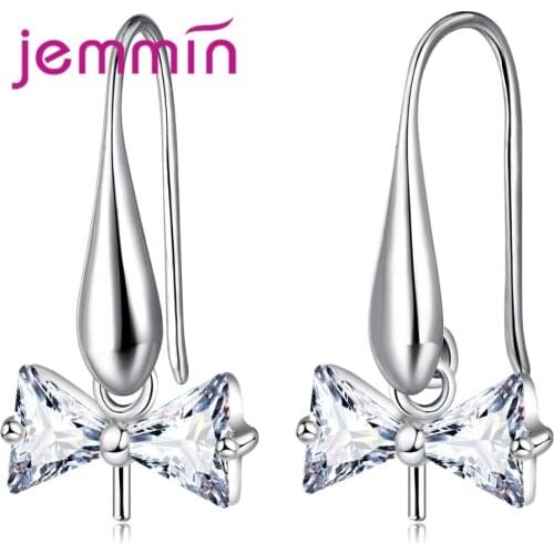 Trendy Bowknot Earring Hooks 10 PCS for Women 925 Sterling Silver DIY Clasp for Earring Jewelry Accessories