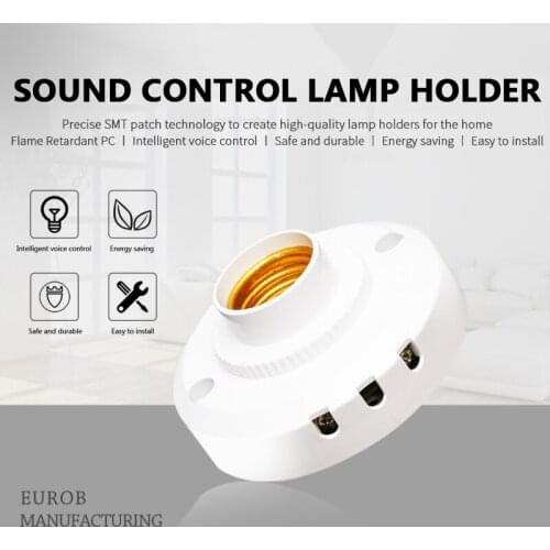 Smart Sound Control Lamp Bottom Socket 220V E27 Sound Voice Sensor Light Lamp Holder Auto On Off Light Sound Sensor Lamp Holder