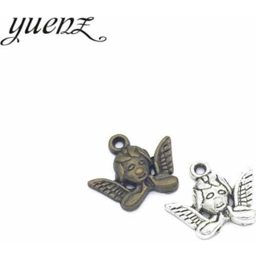 YuenZ 10pcs 3 color Antique Silver color angel Charms Zinc alloy Pendant Jewelry DIY Necklace earring 19*16mm I222