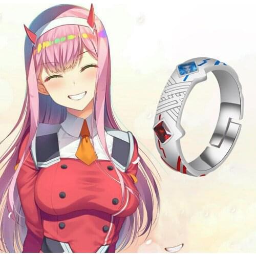 Darling in the FRANXX S925 Sterling Silver 02 Ring Adjustable ZERO Two Cosplay Jewelry For Women Lovers Couple Gifts Engagement