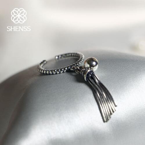 Elegant Quality 925 Rings Adjustable Vintage Personality tassel ball ring 925 Sterling Silver Ring for Women