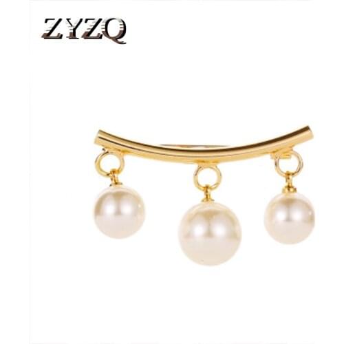 ZYZQ Luxury Brooch Wedding Engagement Accessories For Women With Triple Simulated Pearl Nice Gift Jewelry For Girlfriend Hot