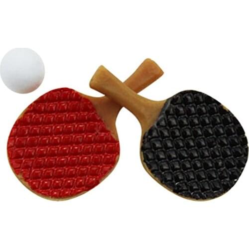 1/12 Doll House Miniature Table Tennis Racket with Ball Simulation Ping-pong Model Toy For Mini Decoration Dollhouse Accessories