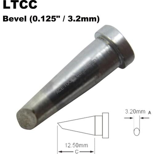 10 PCS Weller LTCC Bevel 3.2mm0.125" Soldering Tip for WP80 WSP80 WSFP8 WD1000 WD2000 WSD81 WS81 WSF81D8 Handle Iron Bit