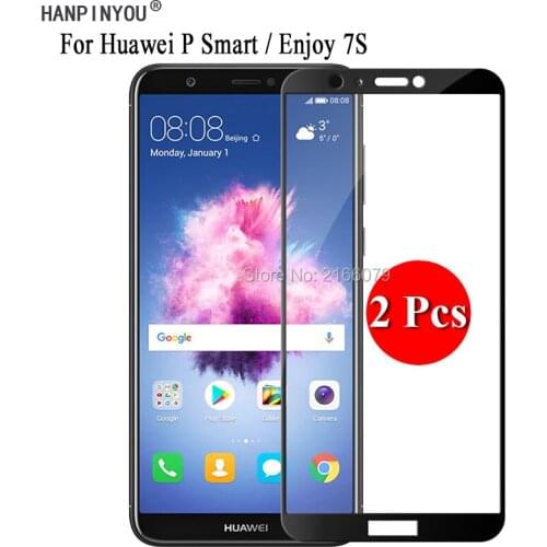 2 Pcs/Lot For Huawei P Smart PSmart / Enjoy 7S 5.65" Full Cover Screen Protector Tempered Glass Protective Film + Clean Tools