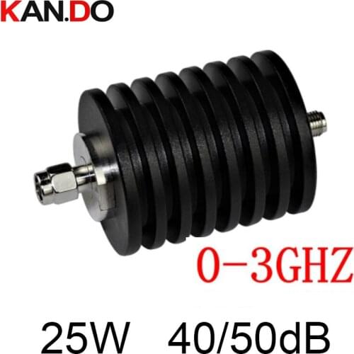 25W DC-3Ghz 40/50dB SMA male to female POWER attenuation feeder connector COAXIAL jack Attenuator telecom part 3Ghz attenuator
