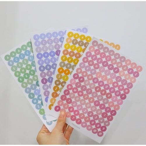 4pcs/set Notebook & Journals Date Stickers for Planner Round Number Sticker Letter Stickers Stationery