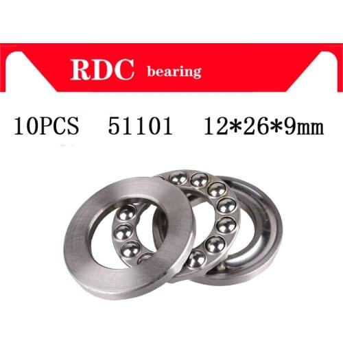 Free shipping 10PCS 51101 12*26*9mm 8101 High quality Axial Ball Thrust Bearing 3-Parts 12mm x 26mm x 9mm Factory sales