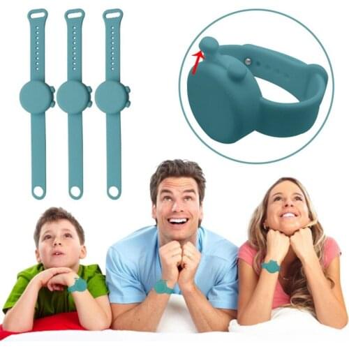 Cleaning Hand Sanitizert Sub-packing Wristbands Portable Bracelet Pumps Wristband Hand Dispenser With Refillable Beak Bottle