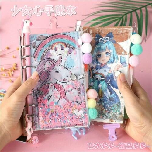 Two-dimensional cartoon peripheral ornaments unicorn cute girl diary notebook schedule plan this school life page DIY hand book