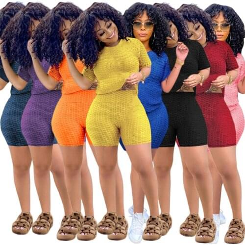 Echoine Woman Active Sweatsuit Womens Set T-shirt and Shorts Matching Set Fashion Sport Tracksuit Two Piece Set Fitness Outfits