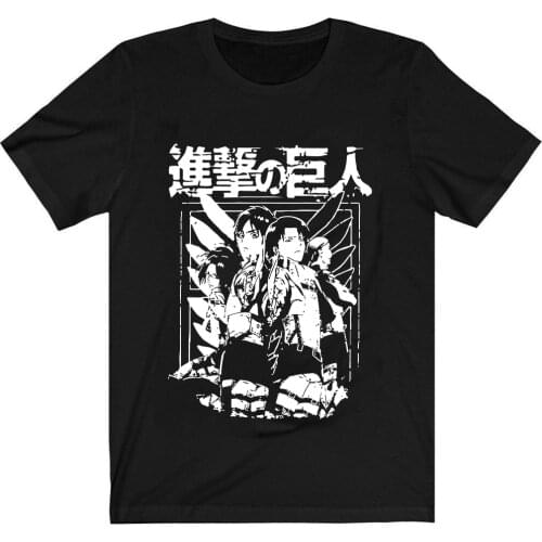 Attack on Titan AOT T-Shirt Men Cotton T Shirt Anime Ackerman Levi Clothes Anime Tops Tees