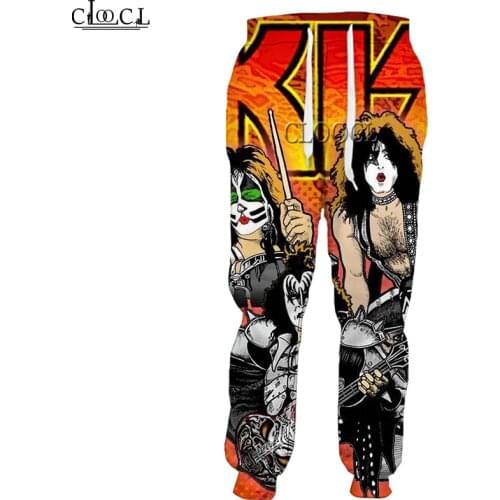 HX Hip Hop Rock Metal Kiss Band Trousers 3D Print Men Women Unisex Funny Trousers Spring Autumn Casual Streetwear Sweatpants