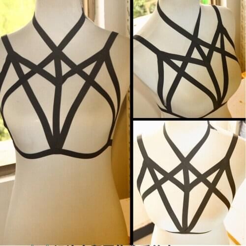 JLX.HARNESS Sexy Lolita Pastel Goth Body Harness cage bra harajuku,nugoth liguero gothic harness bra
