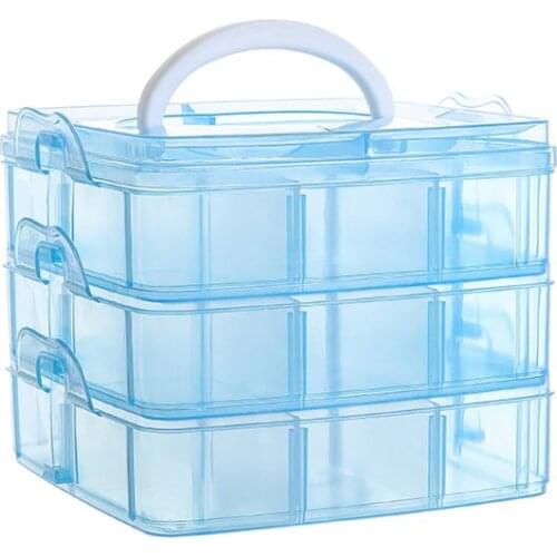K3ND Transparent Portable Large Jewelry Organizer Removable Grids Jewelry Storage Rings Necklaces Box Container Case Display